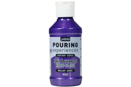 Flacon peinture de coulage 118 ml - Violet métallique - Peinture marbling – 10doigts.fr