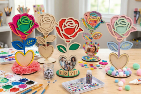 fleurs en bois cadre - Cadres et clips photos : des supports uniques pour afficher vos souvenirs – 10doigts.fr