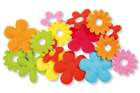 Fleurs en tissu - 16 pièces - Fleurs et feuilles décoratives – 10doigts.fr