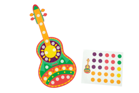 Formes Carnaval + gommettes - guitare - Kits créatifs Carnaval – 10doigts.fr