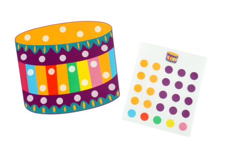 Formes Carnaval + gommettes - tambour - Kits créatifs Carnaval – 10doigts.fr