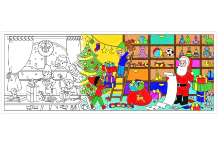 Fresque géante à colorier “Noël” - Coloriage – 10doigts.fr