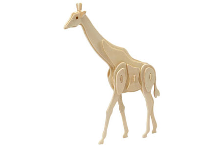 Girafe 3D en bois naturel à monter - Maquettes en bois – 10doigts.fr