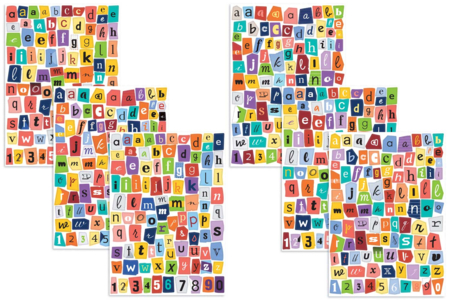 Gommettes alphabet minuscules - 6 planches - Gommettes Alphabet, messages – 10doigts.fr