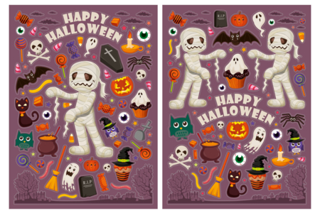 Gommettes Momies Halloween - Gommettes Halloween – 10doigts.fr