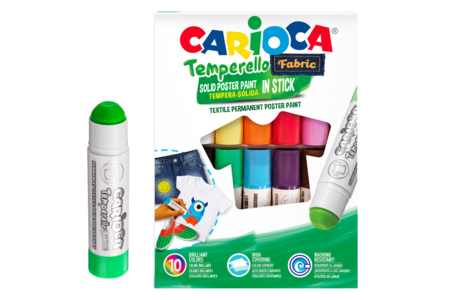 Sticks de gouache solide pour textiles - 10 couleurs - Peinture Tissu – 10doigts.fr
