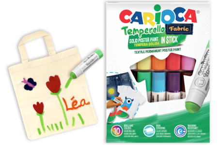 Sticks de gouache solide pour textiles - 10 couleurs - Peinture Tissu – 10doigts.fr