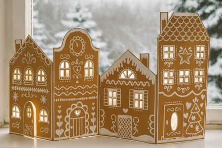 Grand village de Noël  + 1 marqueur blanc - Crèches et villages de Noël à fabriquer – 10doigts.fr