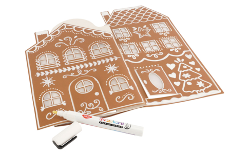 Grand village de Noël pré-dessiné + 1 marqueur posca - Crèches et villages de Noël à fabriquer – 10doigts.fr