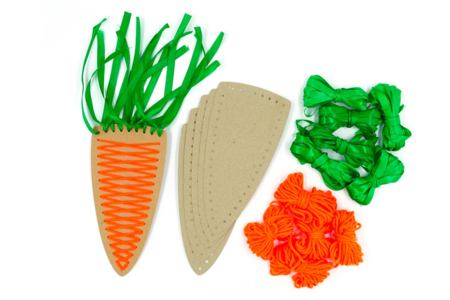 Grandes carottes à tisser - Lot de 6 carottes - Kits activités Pâques – 10doigts.fr