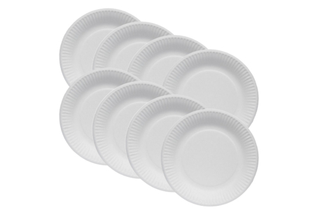 Assiettes en carton blanc - 8 pièces - Vaisselle jetable et réutilisable – 10doigts.fr