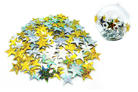 Grandes paillettes étoiles holographiques - 140 pièces - Paillettes fantaisie – 10doigts.fr