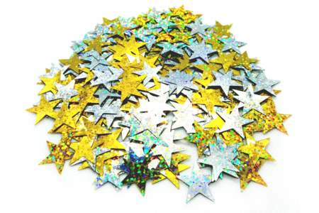 Grandes paillettes étoiles holographiques - 140 pièces - Paillettes fantaisie – 10doigts.fr