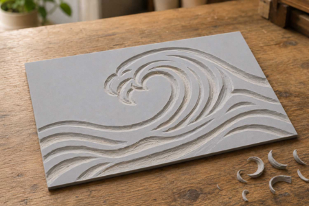 gravure plaque linoleum vague - Matériel de linogravure : s'initier à l'impression d'estampes maison – 10doigts.fr