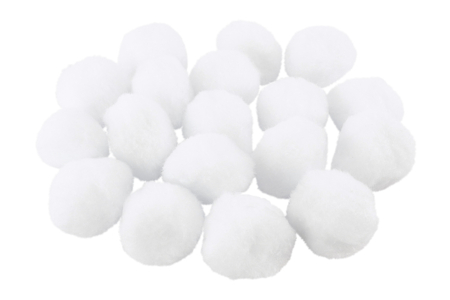 gros pompons blancs - Pompons – 10doigts.fr