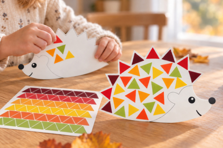 hérisson gommettes activité enfant automne - Kits créatifs d'automne : des activités clé en main pour les enfants – 10doigts.fr