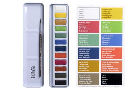 Initiation à l’aquarelle Lefranc Bourgeois - Couleurs aquarelle – 10doigts.fr