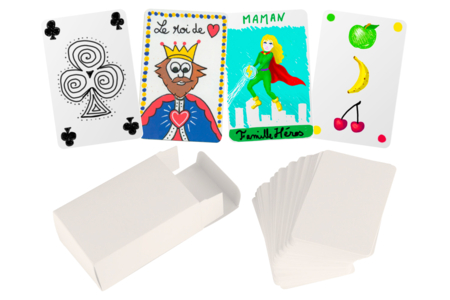 Jeu de 60 cartes et sa boite à customiser - Supports blancs – 10doigts.fr