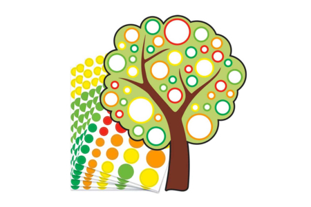 kit 6 arbres - Kits créatifs avec gommettes : le plein d’idées pour les petits artistes – 10doigts.fr