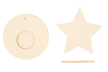 Bougeoirs étoile en bois - 4 pièces - Bougeoirs en bois – 10doigts.fr