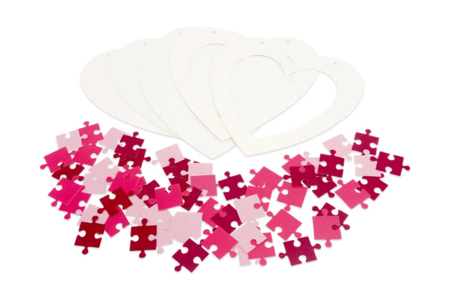 Kit cadres cœur puzzle - 4 pièces - Kits créatifs fête des mères – 10doigts.fr