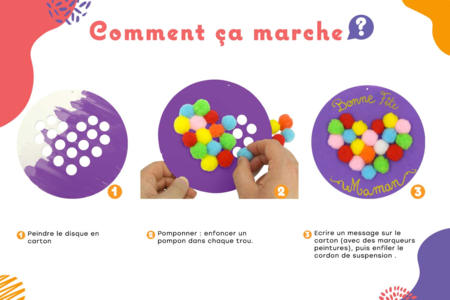 Kit coeurs à pomponner - 6 pièces - Kits éducatifs – 10doigts.fr