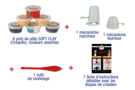 Kit Créapito à base de Soft Clay : RENNE + PINGOUIN - 10doigts.fr