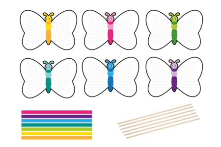 Kit papillons à tisser - 6 pièces - Kits clés en main – 10doigts.fr