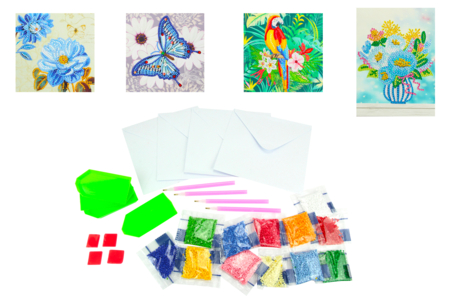 Kit 4 cartes à diamanter - thème nature - Cartes Fête des mères – 10doigts.fr