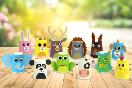 Kit gobelets animaux à fabriquer - Kits clés en main – 10doigts.fr