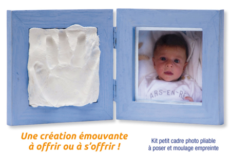 Kit petit cadre photo et moulage empreinte main ou pied de bébé - 10doigts.fr