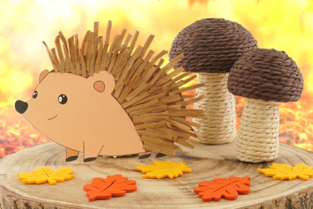 Kit hérissons raphia - 3 kits (12 pièces) - Kits créatifs Automne – 10doigts.fr