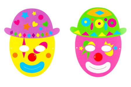 Kit masques Clown + gommettes - 6 pièces - Masques – 10doigts.fr
