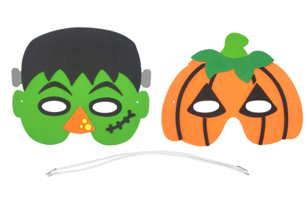 Kit masques Halloween : Citrouille et monstre - Kits créatifs Halloween – 10doigts.fr