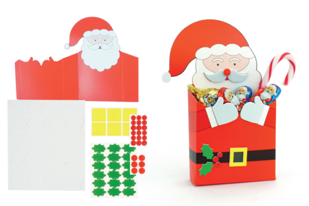 Kit 6 boîtes Père-Noël à monter  - Kits créatifs Noël – 10doigts.fr