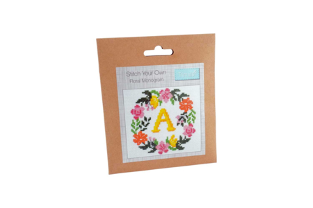 Kit points de croix : Monogramme personnalisé - Kits Mercerie – 10doigts.fr