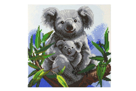 Kit tableau broderie diamant Koala - 30 x 30 cm - Broderie Diamant – 10doigts.fr