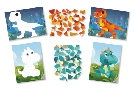 Kit tableaux stickers au numéro A5 dinosaures - 2 pcs - Kits animaux et nature : créez votre propre univers sauvage – 10doigts.fr