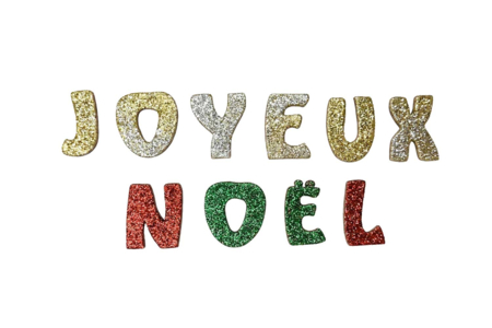 Lettres "Joyeux Noël" bois 4x3 cm - Lettres en bois – 10doigts.fr