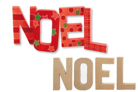 Lettres "NOEL" en carton papier mâché - Lettres et Formes – 10doigts.fr