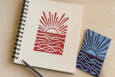 linogravure couleur rouge - Peinture linogravure – 10doigts.fr