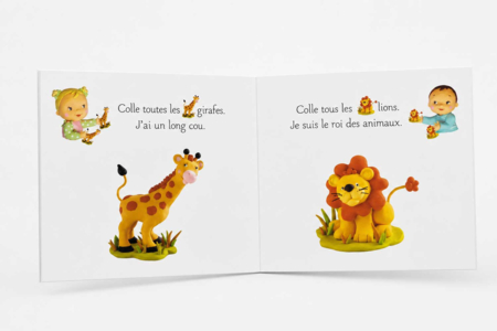 Livre : Les animaux sauvages - Gommettes Bébé : nos supports s'amuser à coller des images dès le 1er âge – 10doigts.fr