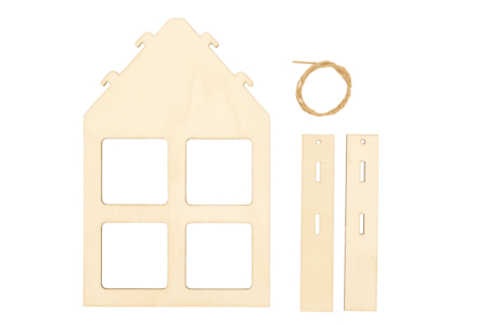 Maisons en bois avec fenêtres cadres - Lot de 6 - Cadres photos en bois – 10doigts.fr