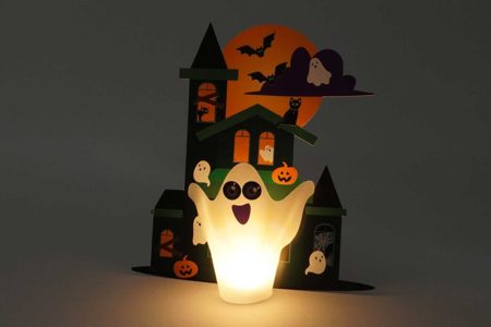 Kit manoirs hantés lumineux - 3 pièces - Kits créatifs Halloween – 10doigts.fr
