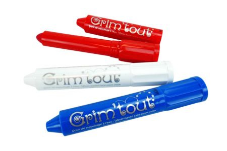 Sticks maquillage - 3 couleurs (bleu, blanc, rouge) - Maquillage – 10doigts.fr