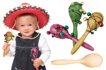 Maracas en bois naturel - Compétitions sportives – 10doigts.fr