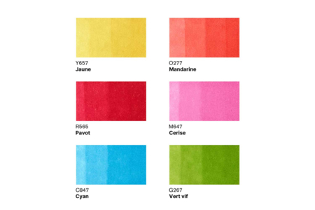 Marqueurs à alcool Promarker Winsor & Newton - 6 couleurs Tons vibrants - Feutres à alcool : des couleurs intenses et des dégradés sans traces – 10doigts.fr