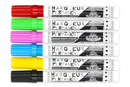 Marqueurs permanents multi-surfaces - 6 couleurs - Marqueurs permanents – 10doigts.fr
