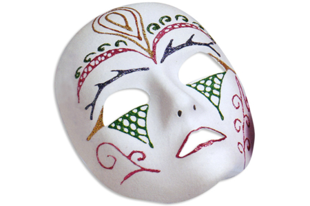 Masque blanc à décorer - Taille enfant ou adulte au choix - Mardi gras, carnaval – 10doigts.fr