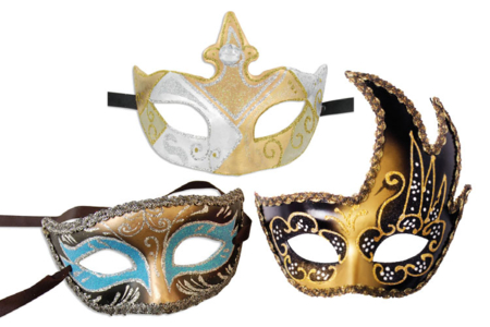 Masques vénitiens rigides - 12 pièces - Masques de Carnaval – 10doigts.fr